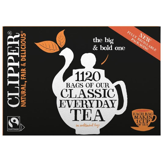 Clipper Teas | Everyday Fairtrade Catering Pack of 1,120 Tea Bags | Unbleached, Plastic Free & Biodegradable