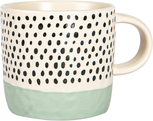 Nicola Spring | Ceramic Dipped Dots Coffee Mug 385ml Blue x 24 | FREE Shipping
