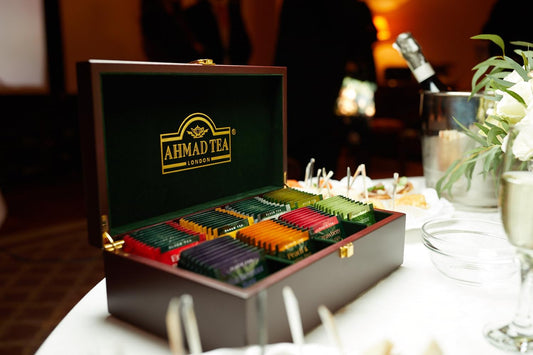 Ahmad Tea London | Tea Keeper Wooden Display Box (with 8 x 10 bags of teas)
