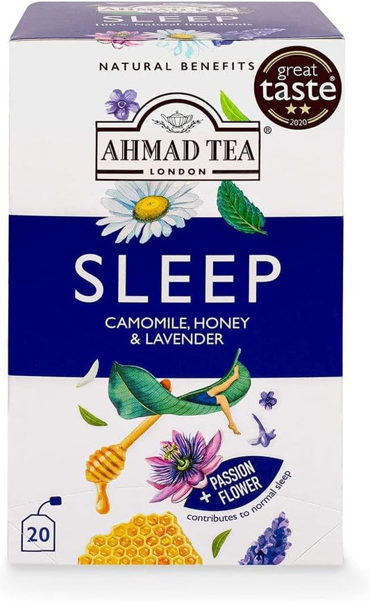 Ahmad Tea London | 20 Camomile, Honey & Lavender "Sleep" Infusion Tea Bags